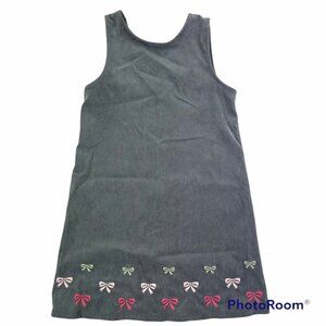 Gymboree Classroom Kitty Grey Corduroy Jumper Dress 8